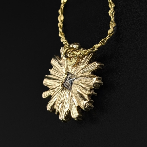 *PRICE DROP* Art Deco Style Rhinestone Pendant on Gold Toned Chain - Upcycled - Picture 7 of 7